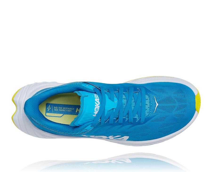 Hoka One One Koşu Ayakkabısı Kadın Mavi/Beyaz - Carbon X 2 - AE7395018